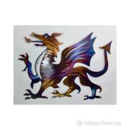 Welsh Dragon Rainbow Metal Wall Art Gift Y Ddraig Goch Cymru Flag Decor Wales Present Memorial Celtic Plaque Christmas 40cm