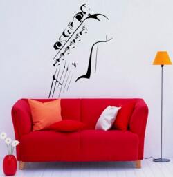 Guitar Neck Wall Decal Vinyl Sticker Musical Instrument Home Interior Removable Bedroom Decor - 7Gtr - thumbnail 1