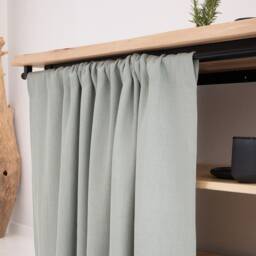Kitchen Cupboard Farmhouse Drapes, Bookshelf Valances, Stone Washed Linen Curtains For Kitchen Shelf - thumbnail 3