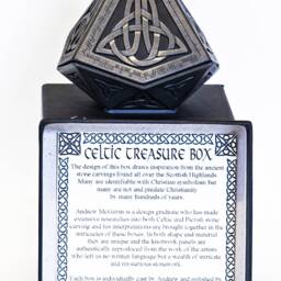 Pyramid Celtic Treasure Box - Scottish Gift Unique Geometric Design Trinket - thumbnail 4