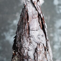 Natural Wood Christmas Tree, Rustic Decorations, Bark Table Centerpiece - thumbnail 2