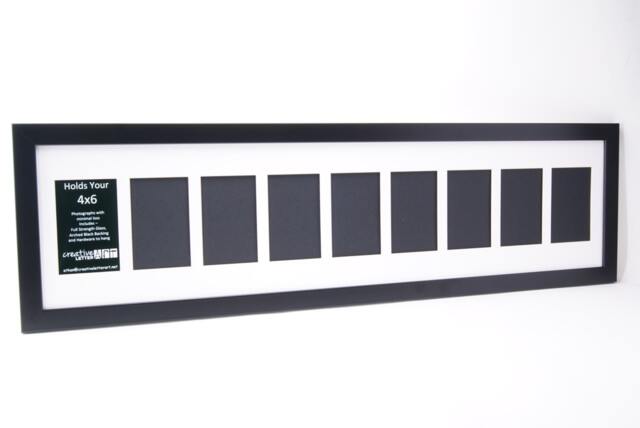 4x6 Multiple 3 4 5 6 7 8 9 10 11 12 13 14 Opening Black Picture Frame With Mat, Multi Photo Collage - image 1