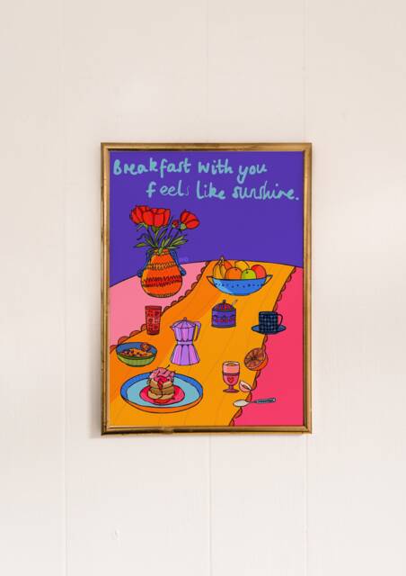 Breakfast With You Art Print Costa Rica Inspired Cafe Decor - image 1