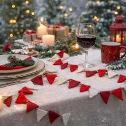 Christmas Bunting Handmade Needle Felt Wool Garland - 200cm - thumbnail 4