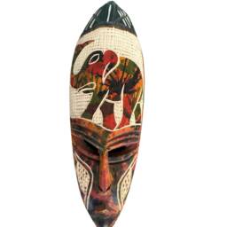 Hand Carved African Mask - Safari Animal Wall Hanging, Ghana - thumbnail 2