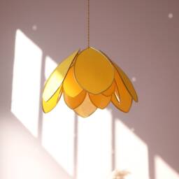 Double Flower Pendant Light - Mimosa & Gold - thumbnail 3