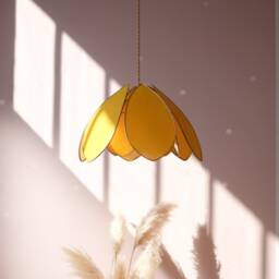 Double Flower Pendant Light - Mimosa & Gold - thumbnail 2