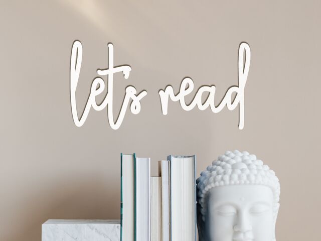 Let's Read Wooden Words Wall Art Quote - image 1