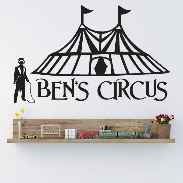 Custom Personalized Name & Circus Wall Decal Sticker Decor 01 - image 1