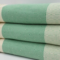 "Green Blanket, Diamond Throws, Bed Cover, 79""x95" - thumbnail 3