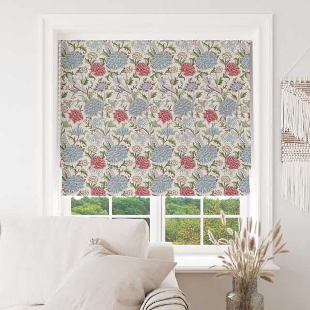 Custom Made To Measure Roman Blind Shade William Morris The Cray Paradise Blue Hand Crafted - image 1
