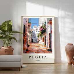 Puglia Italy Travel Poster Southern Charm Wall Art - thumbnail 2