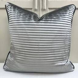 Andrew Martin Luxury Designer Contemporary Grey Pleated Fabric Cushion Sofa Pillow Cover - thumbnail 1