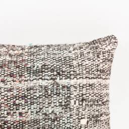 Kilim Lumbar Pillow Cover Turkish Wool Cushion, Handwoven 12x24 - thumbnail 2