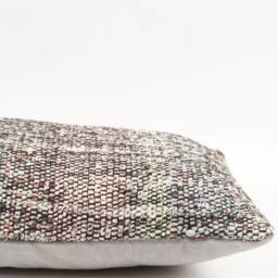 Kilim Lumbar Pillow Cover Turkish Wool Cushion, Handwoven 12x24 - thumbnail 4