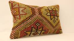 Lumbar 12x20 Kilim Pillow Cover Home Cushion Decorative Throw Pillows Rustic Couch Designer Boho Case Livingroom Koef-118 - thumbnail 1