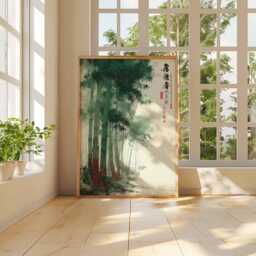 Bamboo Forest Wall Art, Asian Landscape Print, Tranquil Green Nature Poster, Japanese Chinese Zen Decor, Serene Botanical Artwork - thumbnail 3
