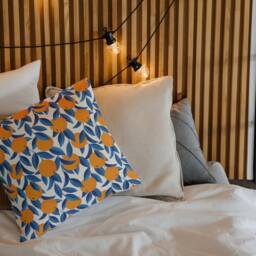 Outdoor Pillows - Weatherproof Garden Cushions Mediterranean Blue Oranges Pattern Tropical Style Decorative Waterproof Home Decor - thumbnail 3