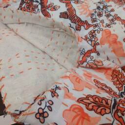 Traditional Jaipur Hand Stitched Kantha Sofa Spread Indian Printed Cotton Bedspread Pussycat Quilts Puppy Throws Bed Cover - thumbnail 3