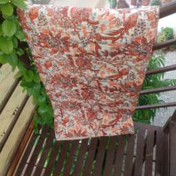 Traditional Jaipur Hand Stitched Kantha Sofa Spread Indian Printed Cotton Bedspread Pussycat Quilts Puppy Throws Bed Cover - thumbnail 2
