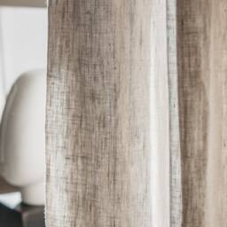 Set Of 2 Stonewashed Lightweight Linen Curtain Panels in Natural/Semi-Sheer Rod Pocket With Multifunctional Heading Tape - thumbnail 4