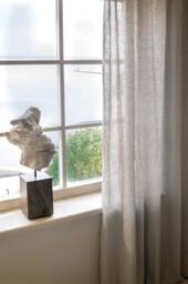 Set Of 2 Stonewashed Lightweight Linen Curtain Panels in Natural/Semi-Sheer Rod Pocket With Multifunctional Heading Tape - thumbnail 1