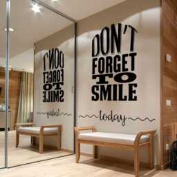 Don't Forget To Smile Wall Decal - Motivational Art Sticker Inspiring Home Decor