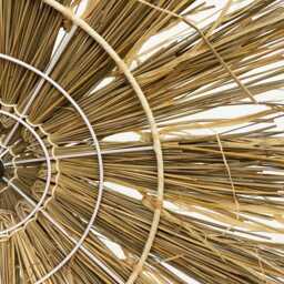 Old Fisherman Rattan & Glass Pendant Light, Ceiling Lighting Fixture, Natural Color, Width 19.5 - thumbnail 3