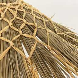 Old Fisherman Rattan & Glass Pendant Light, Ceiling Lighting Fixture, Natural Color, Width 19.5 - thumbnail 2