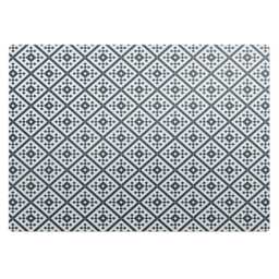 Geometric Retro Pattern Desk Chair Mat, Navy Computer Office Gaming Floor Protector - thumbnail 2