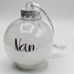 Personalized Feather Memory Bauble, Remembrance Christmas Keepsake - thumbnail 2