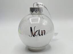 Personalized Feather Memory Bauble, Remembrance Christmas Keepsake - thumbnail 1