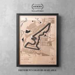 Austin Race Track Wall Art - Personalized Circuit Of The Americas Map Motorsport Fan Gift - thumbnail 1