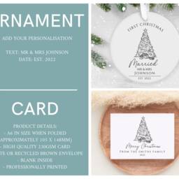 Our First Christmas Married, Personalised Ceramic Decoration, Ornament 2022, Personalized Ornament, Wedding Keepsake - thumbnail 2