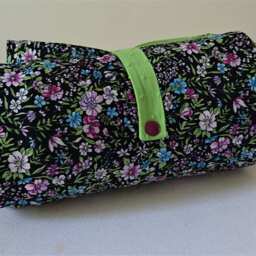 Baby Blanket/ Rug Green & Black Nomatic With Floral Pattern - thumbnail 3