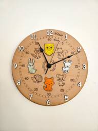 Children's Woodland Theme Wall Clock - Help To Teach Your Children How Tell The Time