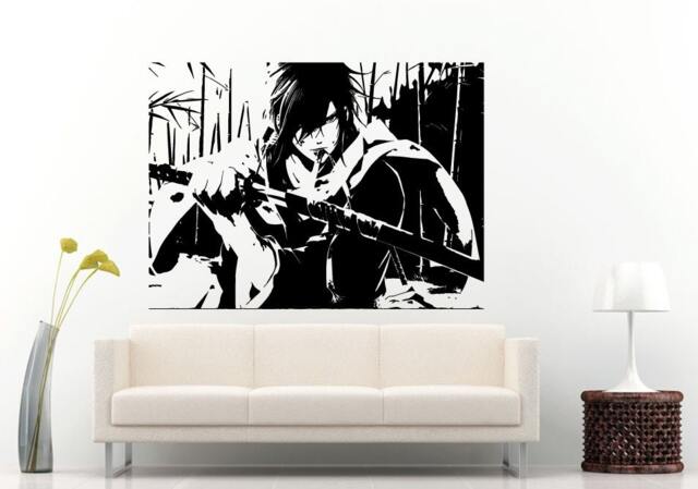Anime Animation Japanese Worrier Samurai With A Sword Bamboo Forest Wall Decal Vinyl Sticker Mural Room Decor L748 - image 1