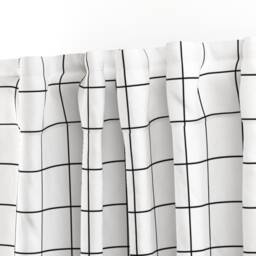 Square Grid Curtain Panel - Check Black & White Graph Minimal Custom Windowpane 2 - thumbnail 3