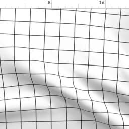 Square Grid Curtain Panel - Check Black & White Graph Minimal Custom Windowpane 2 - thumbnail 4