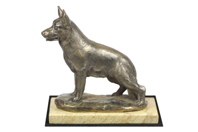 German Shepherd, Dog Sand Marble Base Statue, Limited Edition, Artdog. Made Of Cold Cast Bronze. Perfect Gift. Limited Edition - image 1