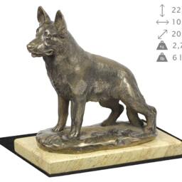 German Shepherd, Dog Sand Marble Base Statue, Limited Edition, Artdog. Made Of Cold Cast Bronze. Perfect Gift. Limited Edition - thumbnail 4