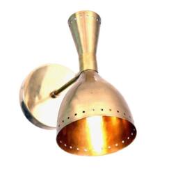 Mid Century Raw Brass Wall Sconce Lamp Light Diabolo , Italian Stilnovo Inspired Modern Reading Bedside Hall Entrance - thumbnail 3