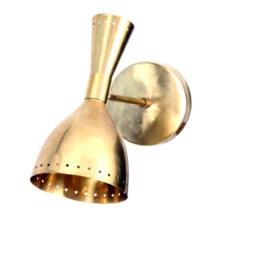 Mid Century Raw Brass Wall Sconce Lamp Light Diabolo , Italian Stilnovo Inspired Modern Reading Bedside Hall Entrance - thumbnail 2