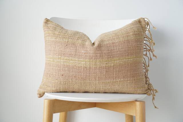 Brown Tribal Hemp Hand Woven Natural Dye Color Pillow Cover - image 1