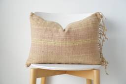 Brown Tribal Hemp Hand Woven Natural Dye Color Pillow Cover - thumbnail 1