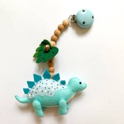 Dinosaur Stroller Mobile, Dinosaur Toy, Lanyard, Pram Decor, Accessory, Unisex Baby Gift - thumbnail 4