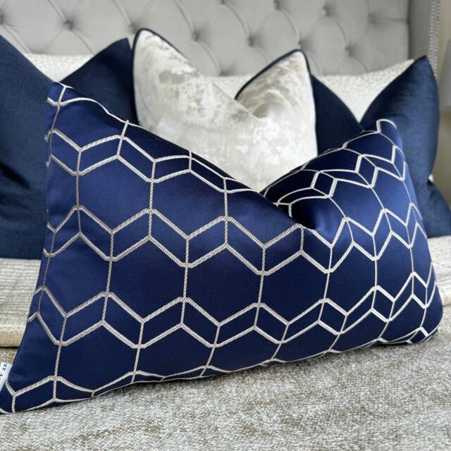 "Scatter Cushion Cover, Throw Pillow, Pillow Rectangle - Geometric Double Sided 12"" X 20" - image 1