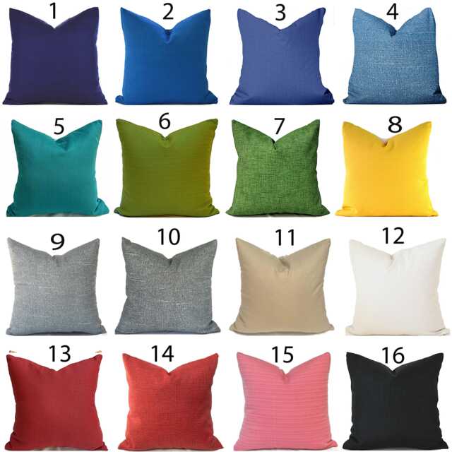 Outdoor Pillow Cover With Zippers, Easy To Use & Washable, Pick Your Favorite Solid - image 1
