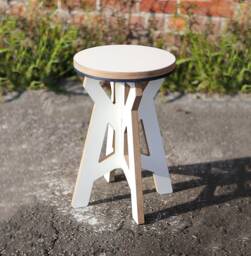 Spin - Movable & Durable Wood Stool Requiring No Tools, Screws, Or Skills To - DisAssemble, Made Of High Quality Hpl Birch Plywood
