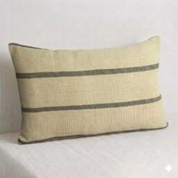 Handwoven Karen Hill Tribe Pillow Cover, Brown Rustic Textile, 12x20 - thumbnail 1